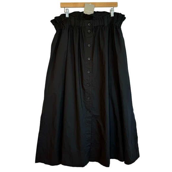 Everlane Dresses & Skirts - EVERLANE The Easy Button-Front Skirt XL Black Button Down Maxi Skirt Pockets